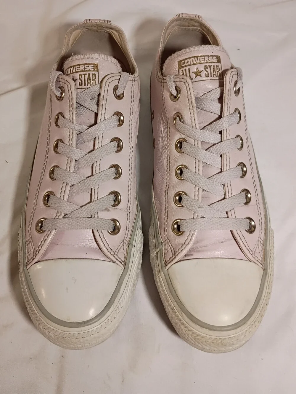 Converse All Star Craft Leather Low Top Sneakers Pink Rose Gold Sz 8 559945C